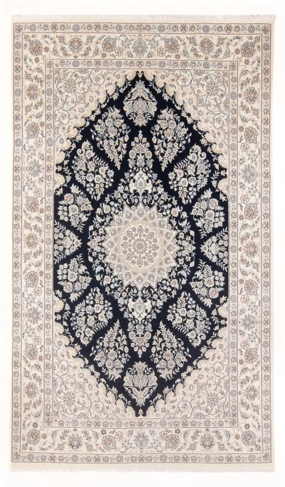 Persisk teppe - Nain - Premium - 302 x 197 cm - mørkeblå