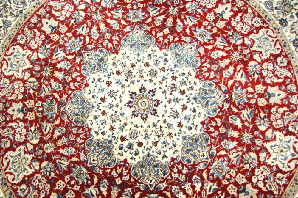 Persisk teppe - Nain - Royal rundt - 191 x 191 cm - rød
