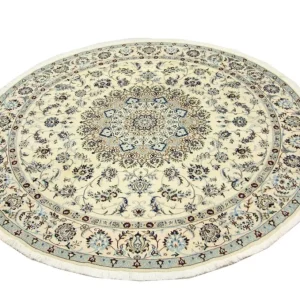 Persisk teppe - Nain rundt - 250 x 250 cm - naturhvit