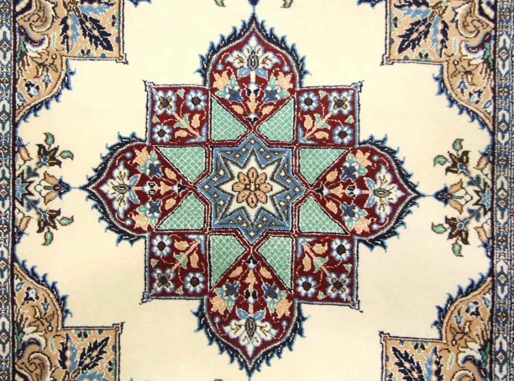 Persisk teppe - Nain square - 105 x 97 cm - naturhvit