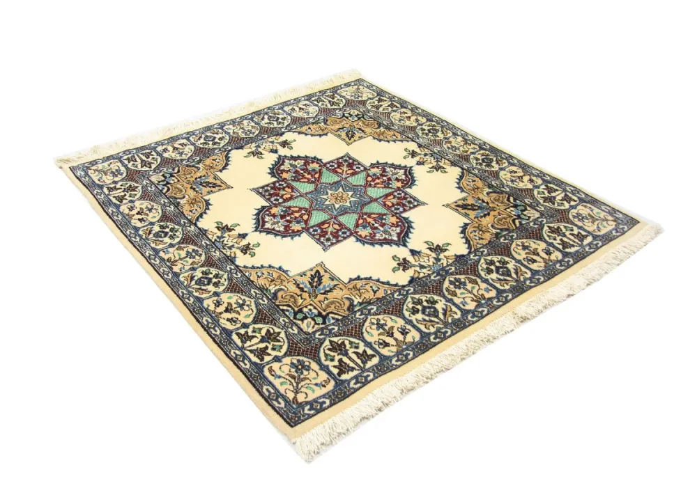 Persisk teppe - Nain square - 105 x 97 cm - naturhvit