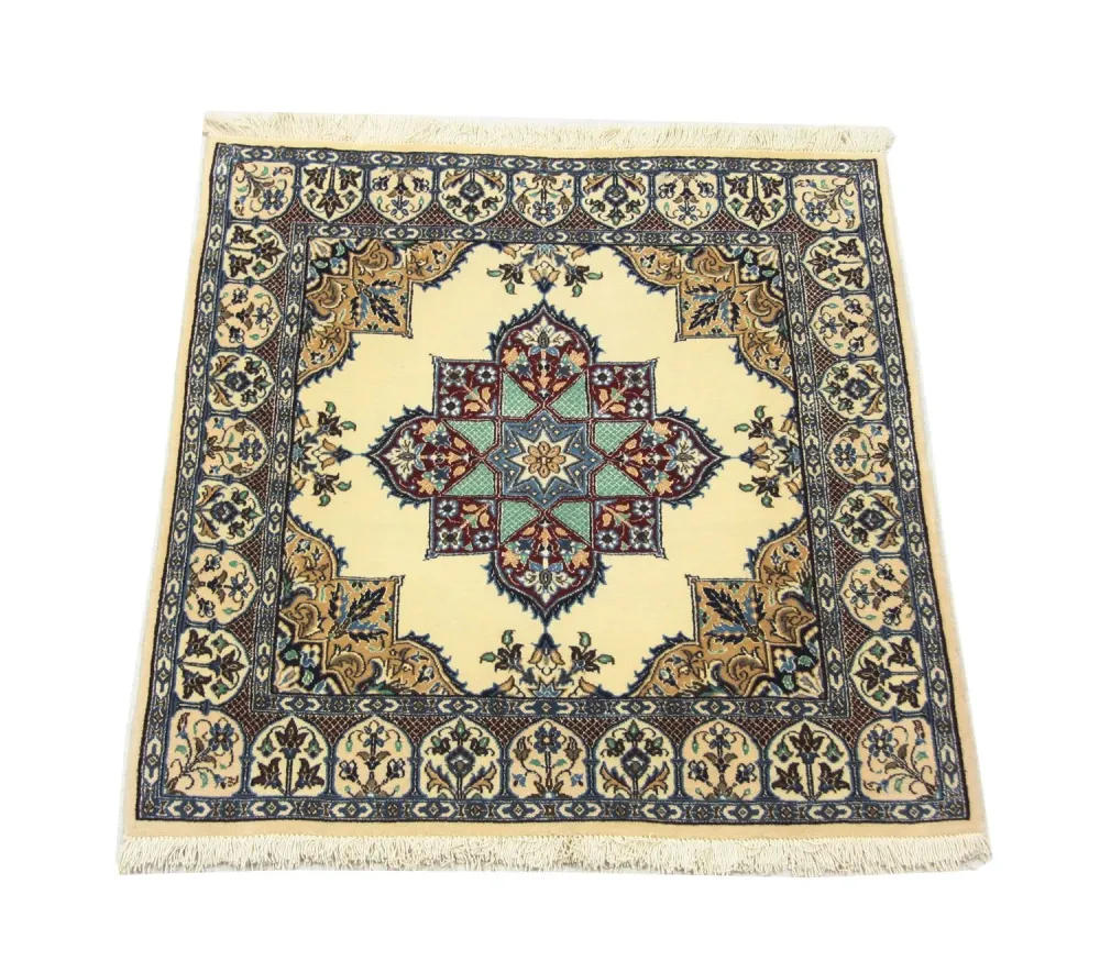 Persisk teppe - Nain square - 105 x 97 cm - naturhvit