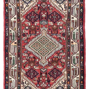 Persisk teppe - Nomadisk - 125 x 80 cm - lys rød