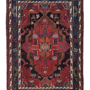 Persisk teppe - Nomadisk - 125 x 90 cm - mørk rød