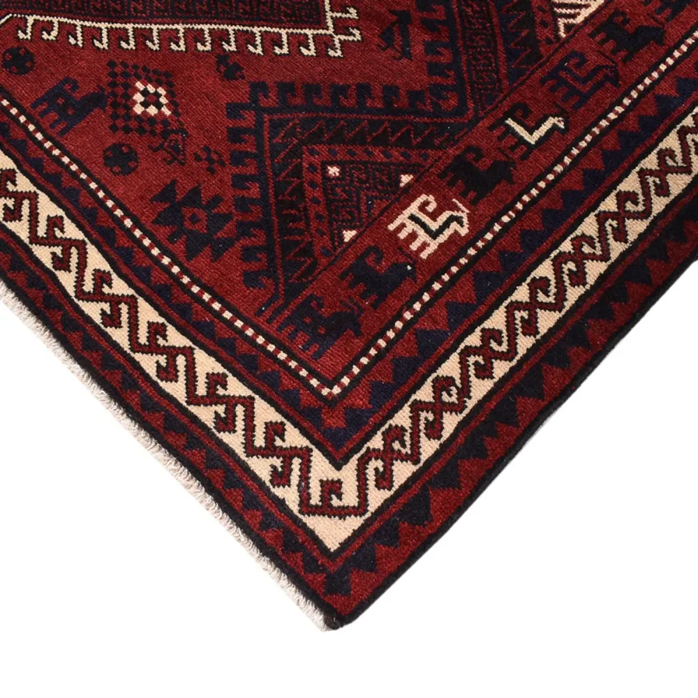 Persisk teppe - Nomadisk - 260 x 217 cm - bordeaux rød