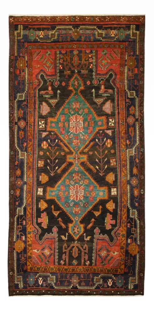 Persisk teppe - Nomadisk - 336 x 168 cm - flerfarget