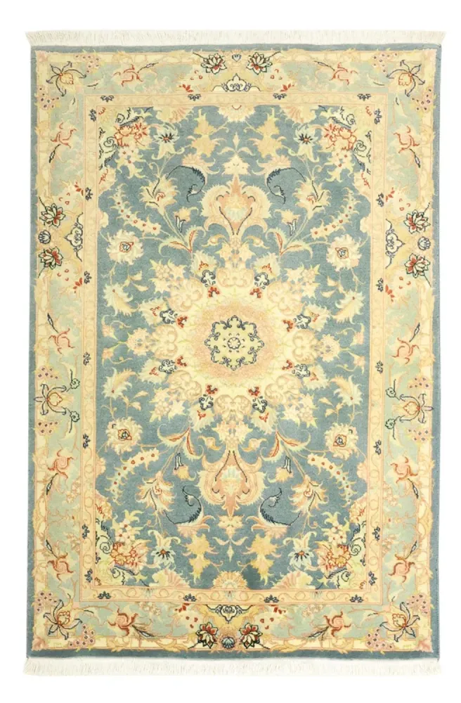 Persisk teppe - Tabriz - 119 x 81 cm - lyseblå