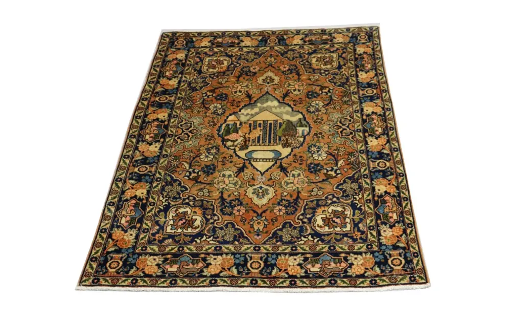 Persisk teppe - Tabriz - 186 x 133 cm - blå
