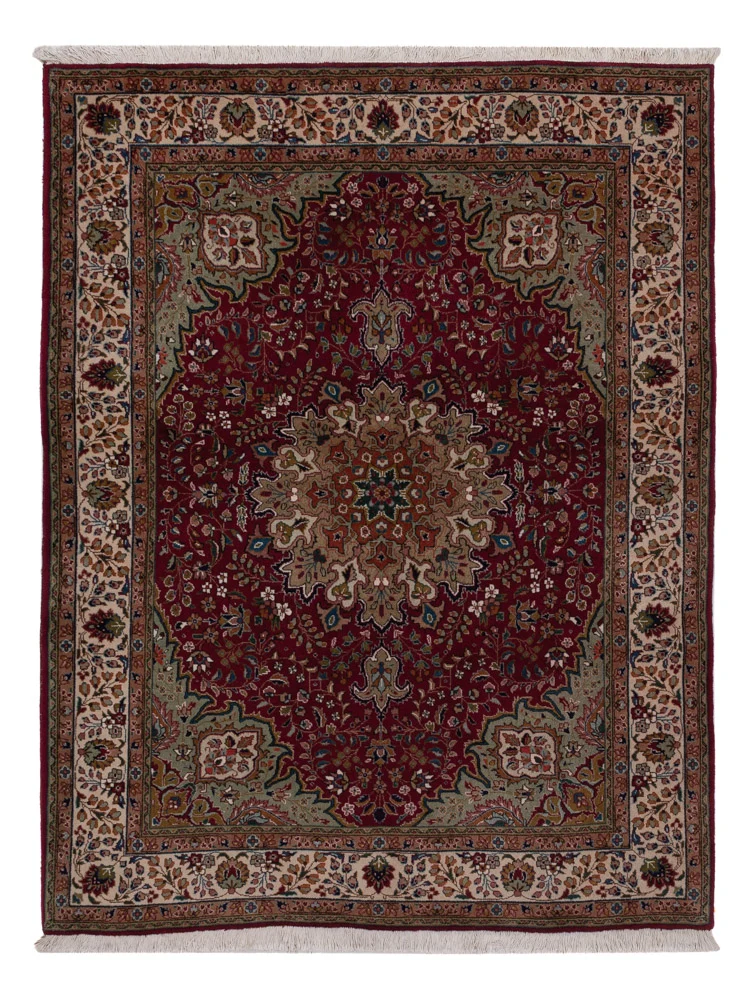 Persisk teppe - Tabriz - 195 x 147 cm - vinrød