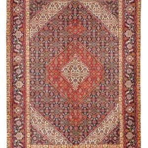 Persisk teppe - Tabriz - 286 x 197 cm - bordeaux rød