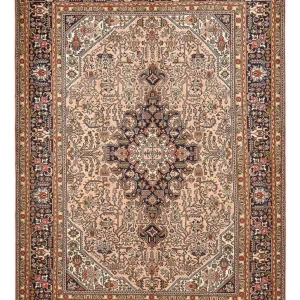 Persisk teppe - Tabriz - 291 x 206 cm - lys rød