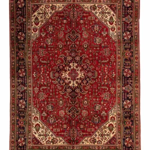 Persisk teppe - Tabriz - 295 x 195 cm - mørk rød
