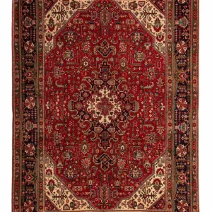 Persisk teppe - Tabriz - 297 x 195 cm - mørk rød