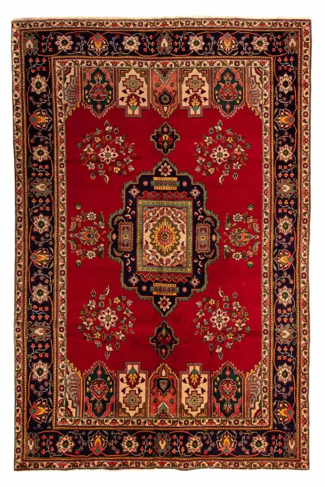 Persisk teppe - Tabriz - 297 x 197 cm - mørk rød