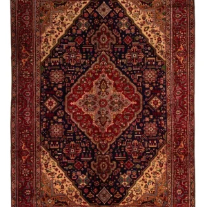Persisk teppe - Tabriz - 297 x 197 cm - mørkeblå