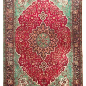 Persisk teppe - Tabriz - 308 x 226 cm - mørk rød