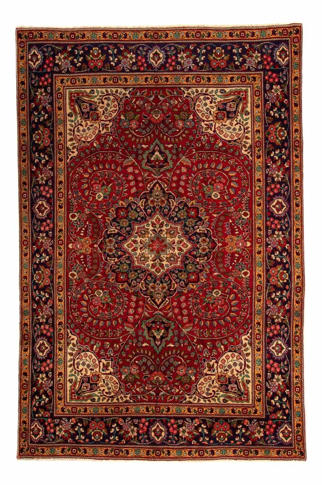 Persisk teppe - Tabriz - 314 x 203 cm - mørk rød