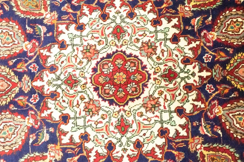 Persisk teppe - Tabriz - 392 x 305 cm - blå