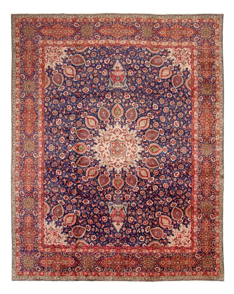 Persisk teppe - Tabriz - 440 x 354 cm - mørkeblå