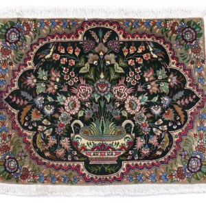 Persisk teppe - Tabriz - 92 x 68 cm - mørkeblå
