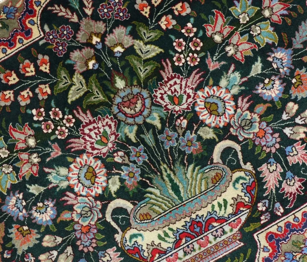 Persisk teppe - Tabriz - 92 x 68 cm - mørkeblå