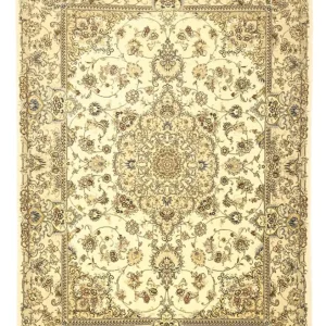 Persisk teppe - Tabriz - Premium - Halskjede av silke - 206 x 145 cm - beige