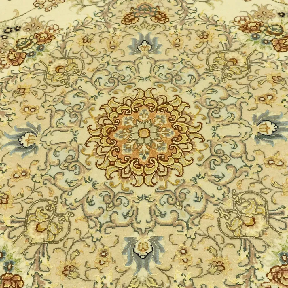 Persisk teppe - Tabriz - Premium - Halskjede av silke - 206 x 145 cm - beige