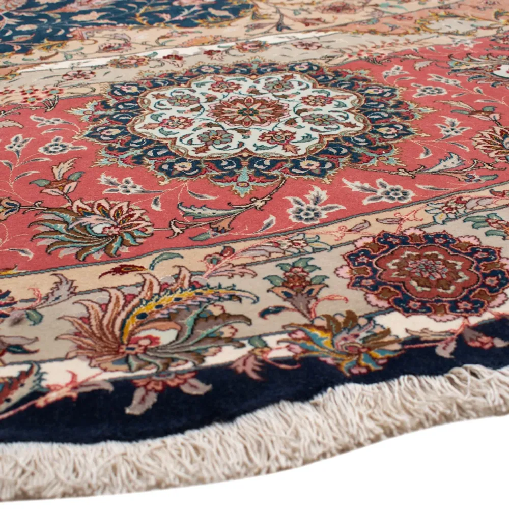 Persisk teppe - Tabriz - Premium rundt - 500 x 500 cm - blå