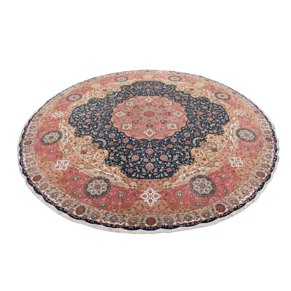 Persisk teppe - Tabriz - Premium rundt - 500 x 500 cm - blå