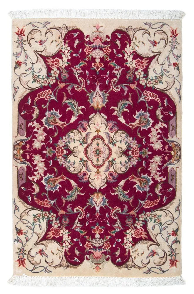 Persisk teppe - Tabriz - Royal - 90 x 60 cm - mørk rød