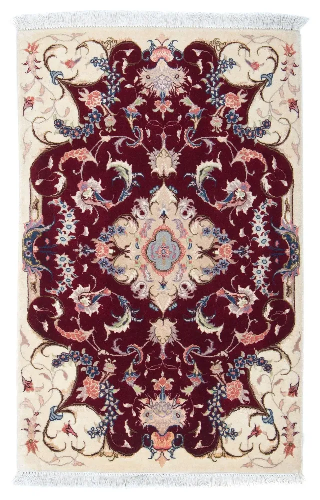 Persisk teppe - Tabriz - Royal - 90 x 60 cm - mørk rød