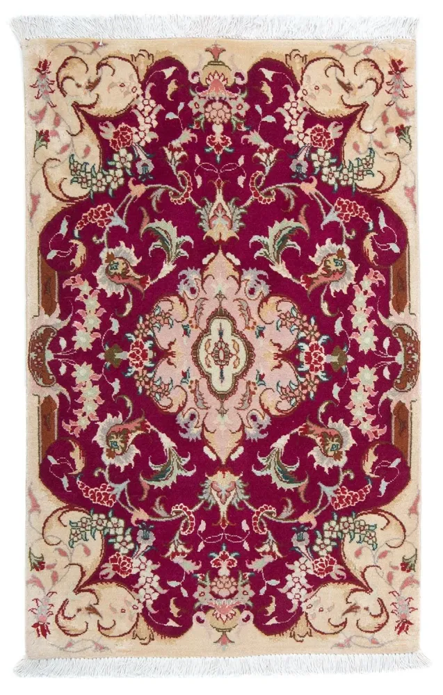 Persisk teppe - Tabriz - Royal - 90 x 60 cm - mørk rød