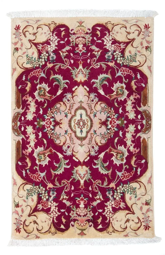 Persisk teppe - Tabriz - Royal - 90 x 60 cm - mørk rød