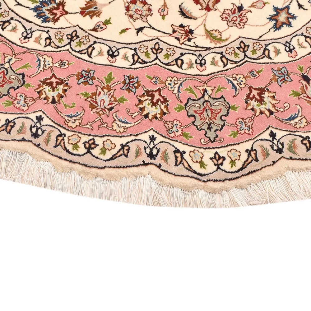 Persisk teppe - Tabriz - Royal rundt - 200 x 200 cm - krem
