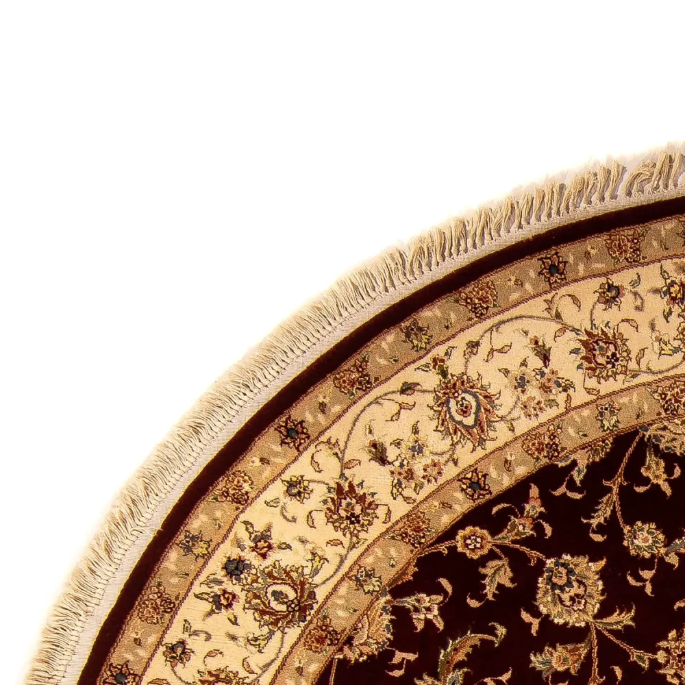 Persisk teppe - Tabriz - Royal rundt - 204 x 204 cm - mørk rød
