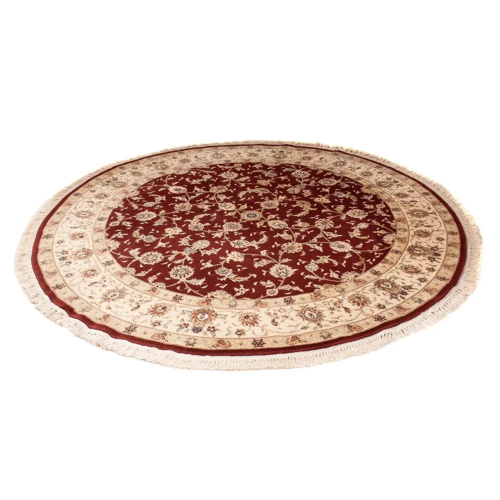 Persisk teppe - Tabriz - Royal rundt - 204 x 204 cm - mørk rød