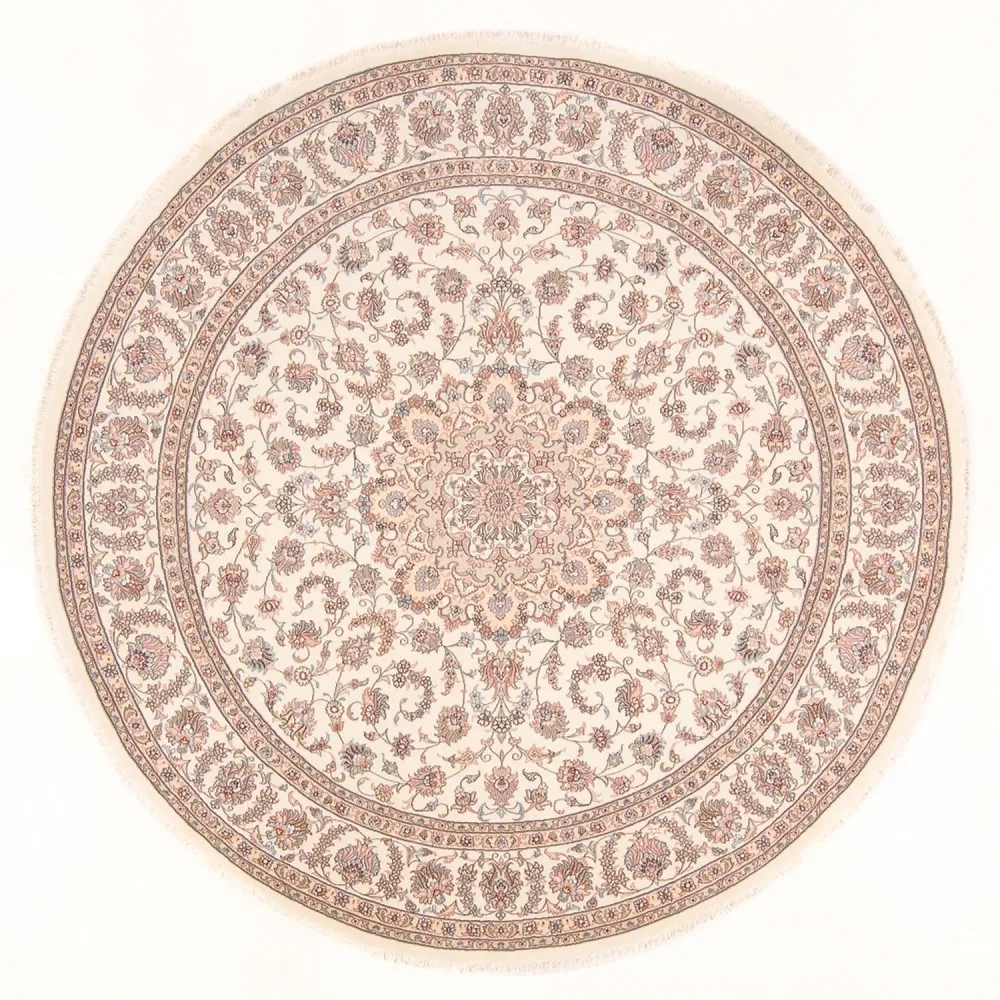 Persisk teppe - Tabriz - Royal rundt - 250 x 250 cm - krem