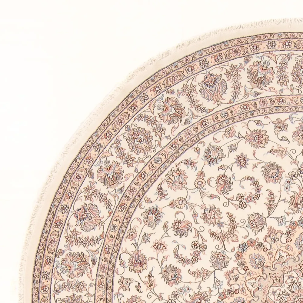 Persisk teppe - Tabriz - Royal rundt - 250 x 250 cm - krem