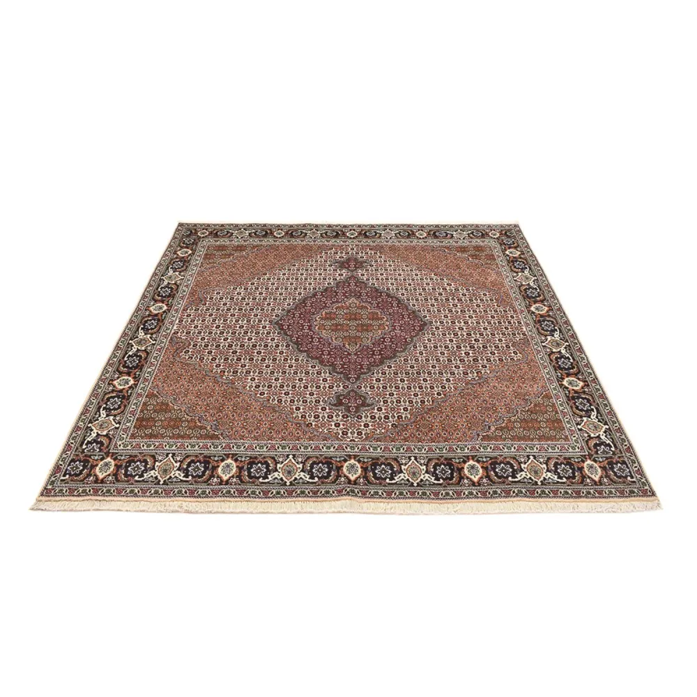 Persisk teppe - Tabriz - Royal square - 204 x 200 cm - lysebrun