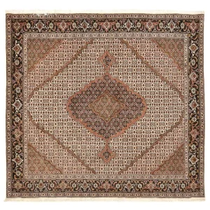 Persisk teppe - Tabriz - Royal square - 206 x 202 cm - lysebrun