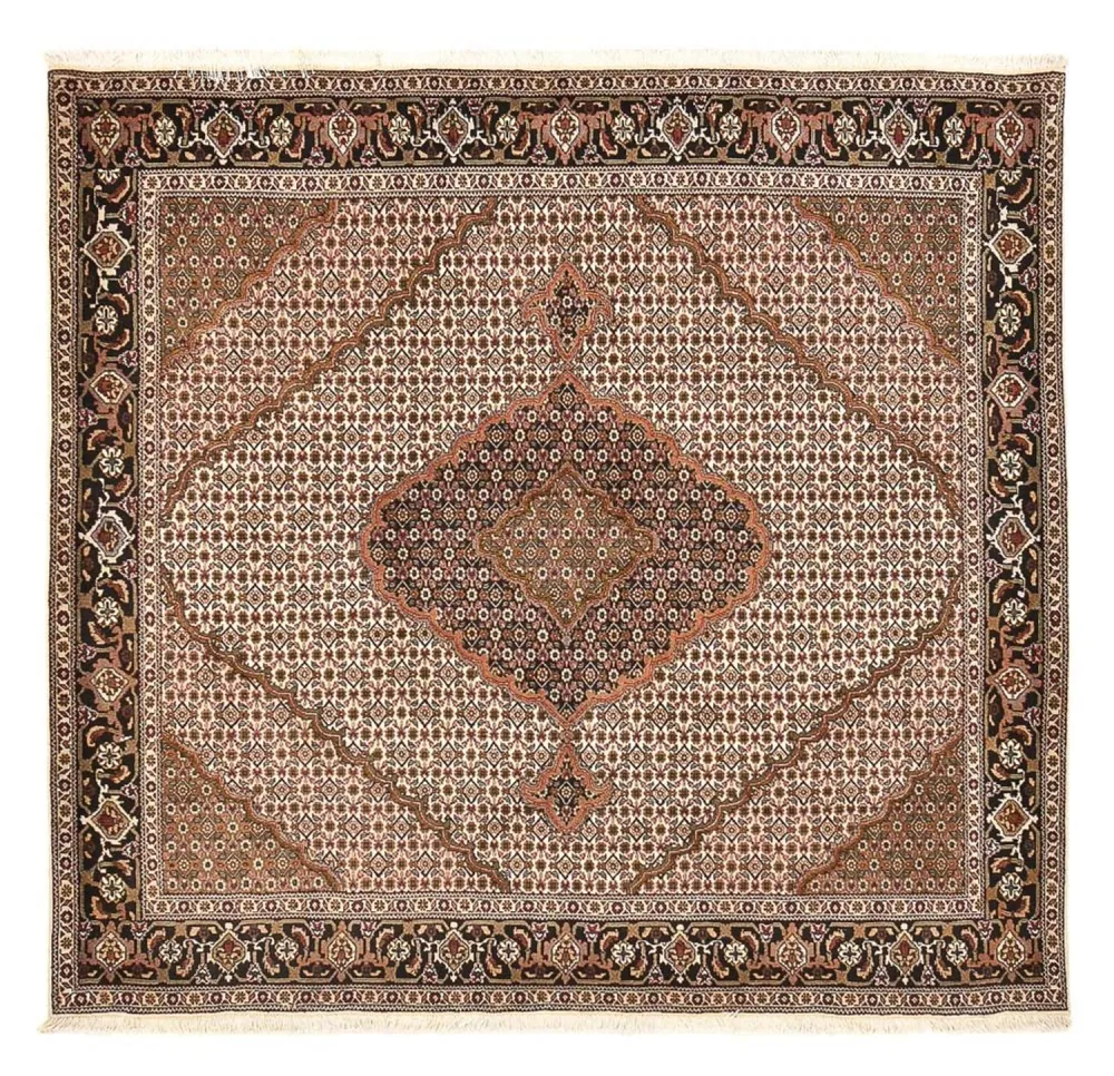 Persisk teppe - Tabriz - Royal square - 206 x 202 cm - lysebrun