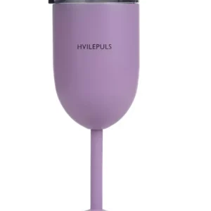 Pictureit - Termo vinglass med tekst "HVILEPULS" - LILLA