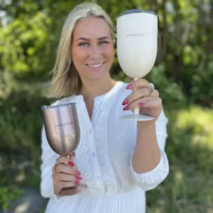 Pictureit - Termo vinglass med tekst "STYRKEDRÅPER"