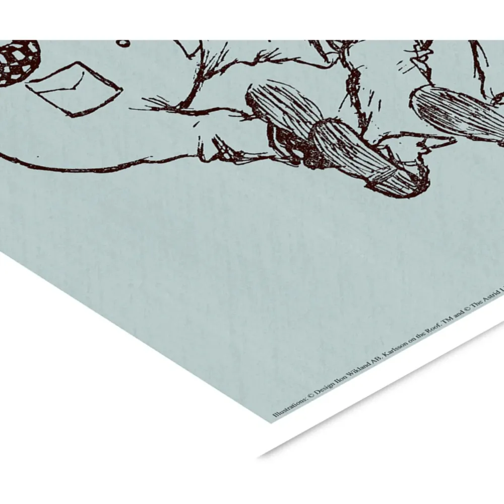 Poster & Frame Astrid Lindgren - Binacolurs - Karlsson On Roof