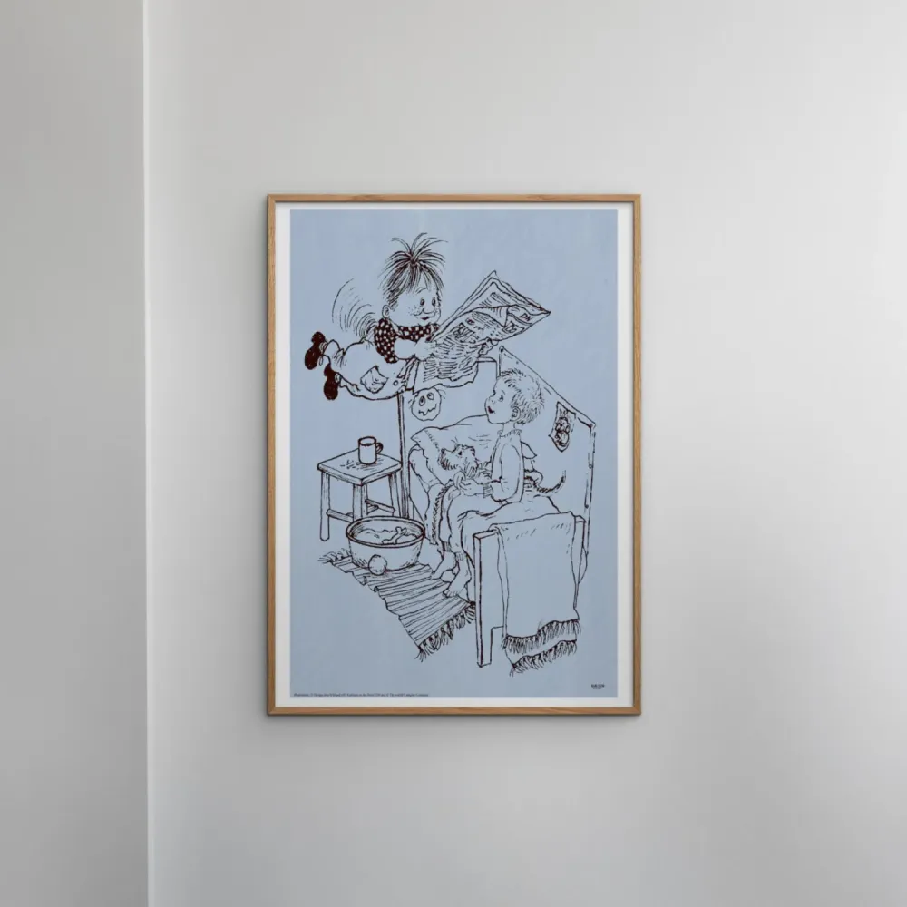 Poster & Frame Astrid Lindgren - Newspaper - Karlsson On Roof