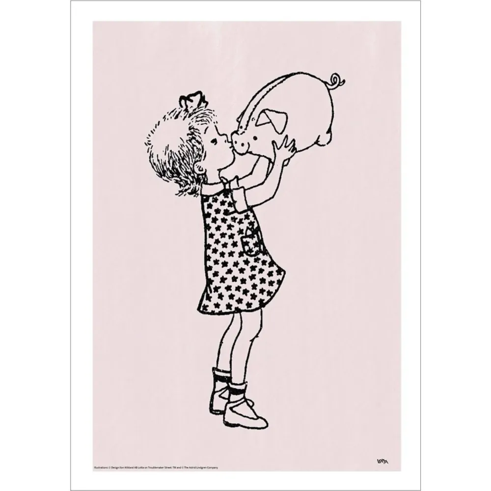 Poster & Frame Astrid Lindgren - Pig Snout - Lotta