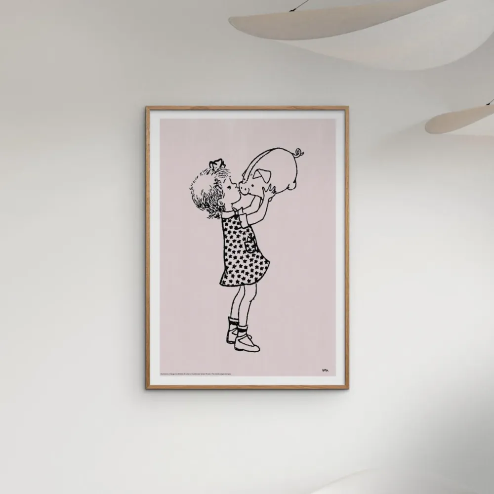 Poster & Frame Astrid Lindgren - Pig Snout - Lotta