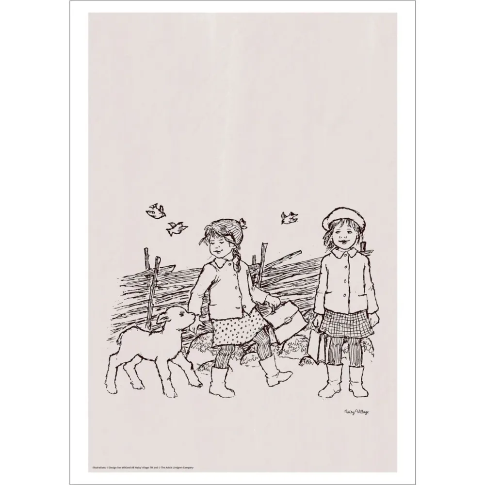 Poster & Frame Astrid Lindgren - Sheep And Butterflies - Noisy Village