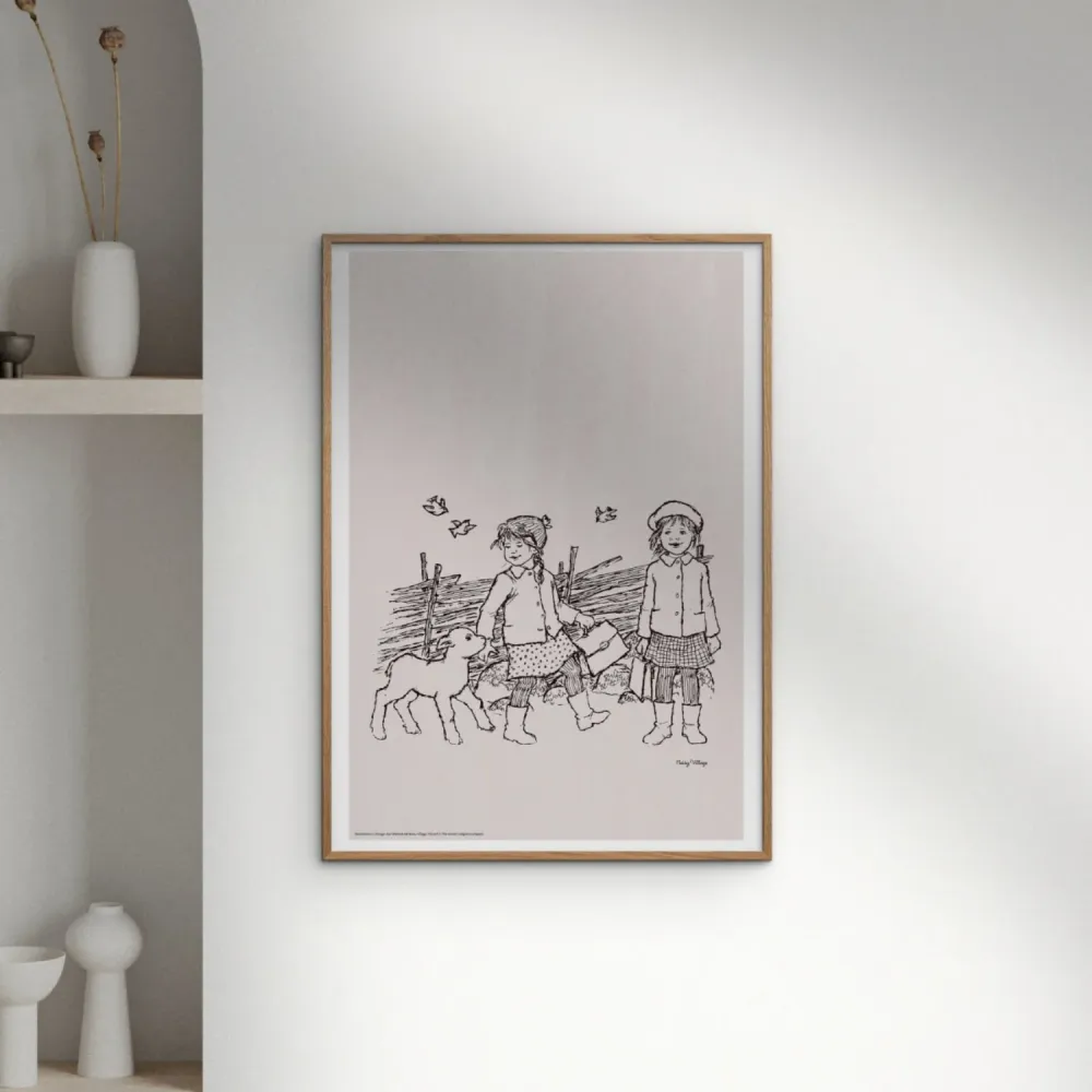 Poster & Frame Astrid Lindgren - Sheep And Butterflies - Noisy Village