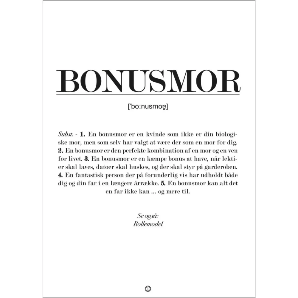 Poster & Frame Citatplakat - Bonusmor Definition